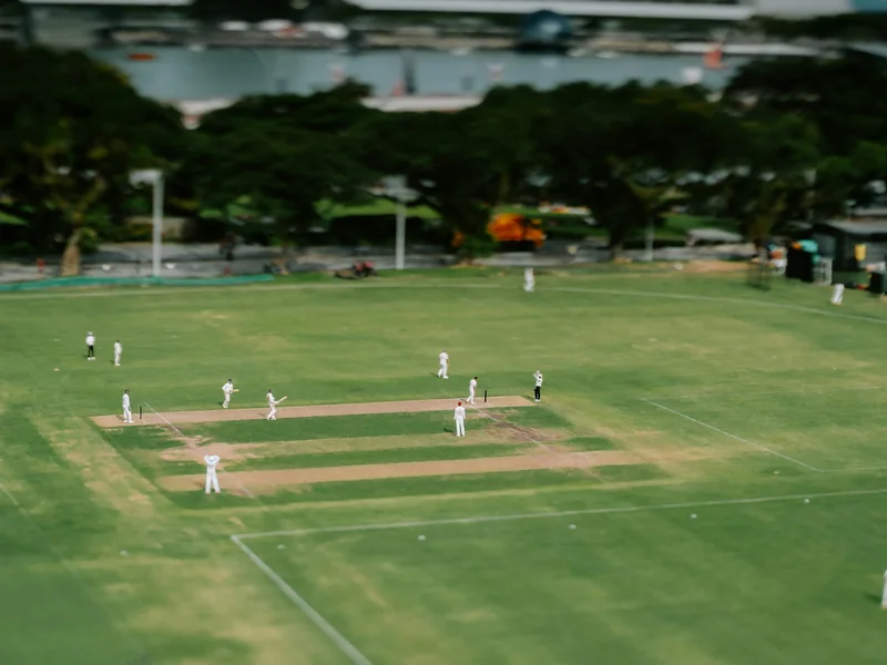 Full-size cricket ground with practice nets at The Eighth Element